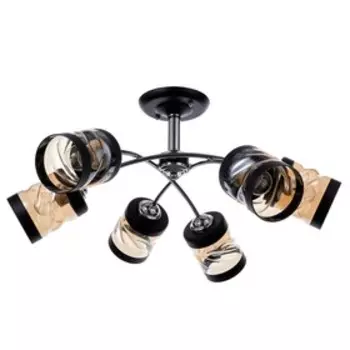 Люстра "Каскад" 544700 6хE27 кофе/хром/золото