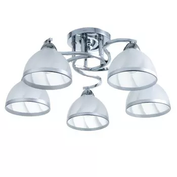 Светильник потолочный BayerLux «Каспиан», люстра 5хЕ27, 40 Вт, хром, 56х56х22 см