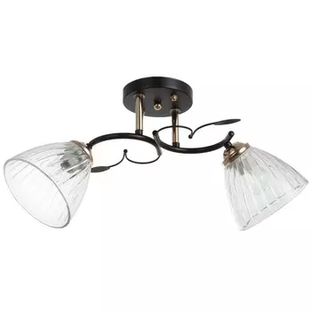 Люстра "Кира" 2х60Вт Е27 черный/золото 45х16х24см