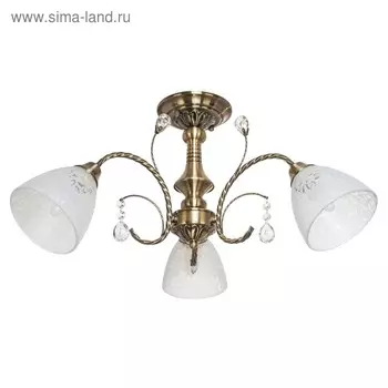 Люстра классика ЭкономСвет «Ярославна», 3 лампы 60W E27, основание античная бронза 50х50х31 см