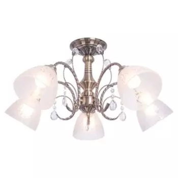 Люстра классика ЭкономСвет «Ярославна» 5 ламп 60W E27 основание античная бронза 50х50х31 см