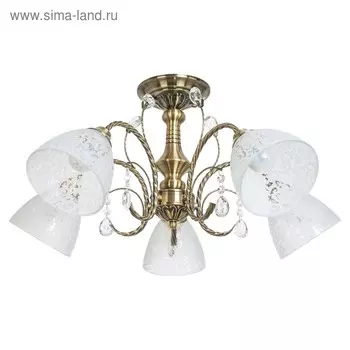 Люстра классика ЭкономСвет «Ярославна» 5 ламп 60W E27 основание античная бронза 50х50х31 см