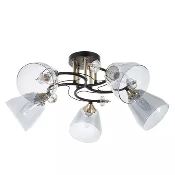 Светильник потолочный BayerLux «Клео», люстра 5хЕ27, 40 Вт, чёрный, 62х62х24 см