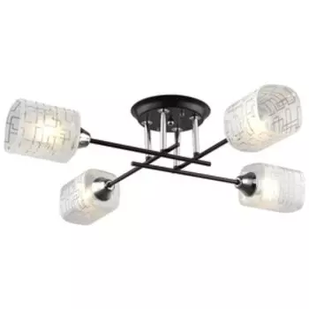 Люстра «Кросетта» 4x60Вт E27 коричневый, хром, белый 62x62x19см