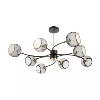 Светильник потолочный BayerLux «Круэлла», люстра 8хЕ27, 40 Вт, чёрный 95х95х43 см