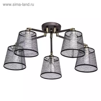 Люстра "Лацио", 5x60Вт E14, цвет латунь, коричневый