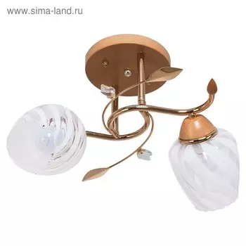 Люстра "Лепестки" 2x40Вт E27 золото 44х33х28 см