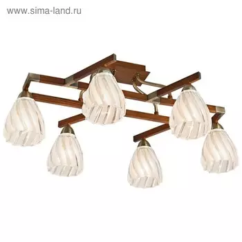 Люстра «Летиция» 6x40Вт E14 бронза, орех 66x44x28см