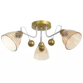 Люстра "Линда" 3х60Вт Е27 белый/золото 60х60х23см