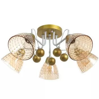 Люстра "Линда" 5х60Вт Е27 белый/золото 60х60х23см