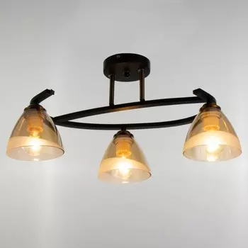 Люстра "Линии" 3х60Вт Е27 черный 53х32х26см