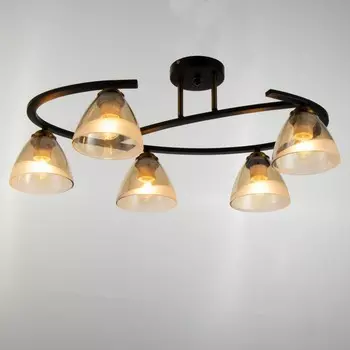 Люстра Светогор "Линии" 5х60Вт Е27 черный 68х57х26см