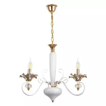 Светильник подвесной BayerLux «Лиолет», люстра 3хЕ14 40 Вт, бело-золотой, 56х70х56 см