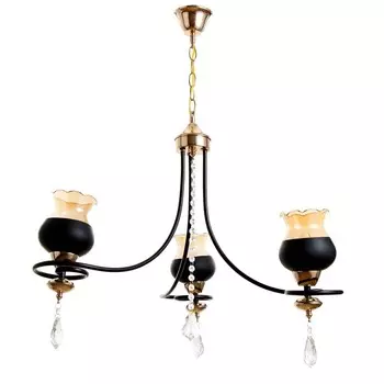 Светильник подвесной BayerLux «Лира», люстра 3хЕ27, 40 Вт, чёрный, 60х60х85 см