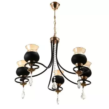 Светильник подвесной BayerLux «Лира», люстра 5хЕ27, 40 Вт, чёрный, 60х60х85 см