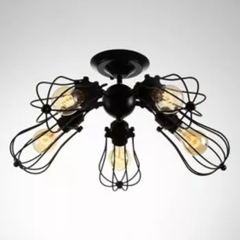 Люстра "Лофтер" 5хЕ27 40Вт черный 50х50х14,5см BayerLux