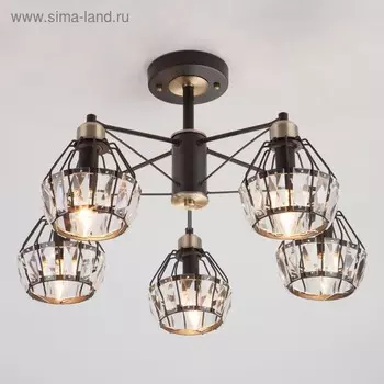 Люстра Lord 5x60Вт E14, чёрный 61x61x36 см