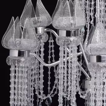 Люстра "Лотос в водопаде" 28x3Вт LED серебро