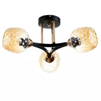 Люстра Светогор "Любовь" 3х60Вт Е27 черный/золото 50х50х23см