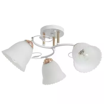 Люстра "Луиза" 3х60Вт Е27 золото/белый 48х48х24см