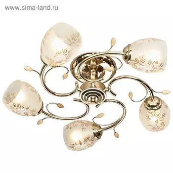 Люстра «Луиза» 5x40Вт E14 золото 52x52x15см