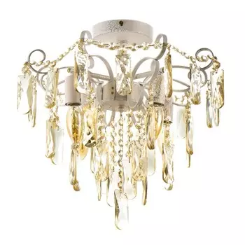 Люстра "Луна" 4х40Вт Е14 белый/медовый 40х40х41см