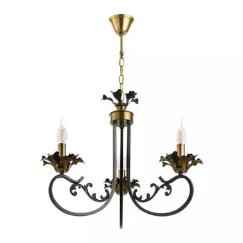 Потолочный светильник на цепи BayerLux «Мэдфи», 3Е14, 40 Вт, чёрно-золотой, 557055 см