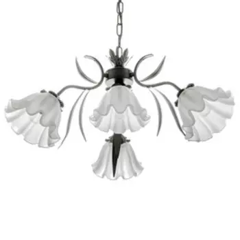 Люстра "Маки" 4хЕ27 40Вт черный 50х50х40-70см BayerLux