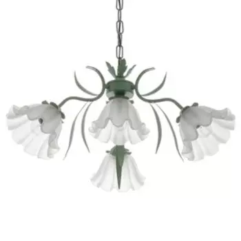 Люстра "Маки" 4хЕ27 40Вт зеленый 50х50х40-70см