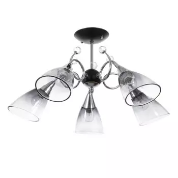 Светильник потолочный BayerLux «Марианна», люстра 5хЕ27, 40 Вт, чёрный, 69х69х32,5 см