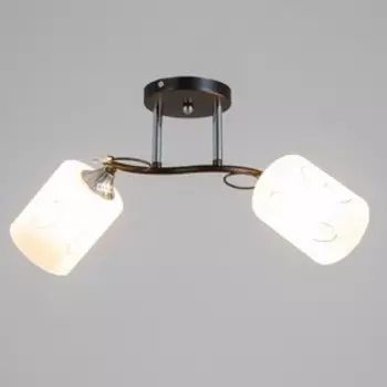 Люстра "Мария" 2х60Вт Е27 черный+хром 46х20х26см