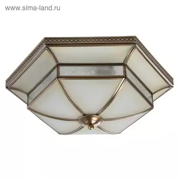 Люстра "Маркиз" 4x40W E27 латунь 52x52x15см