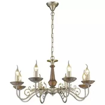 Люстра "Марселла" 8x60Вт E14 бронза, дуб 72x72x38см