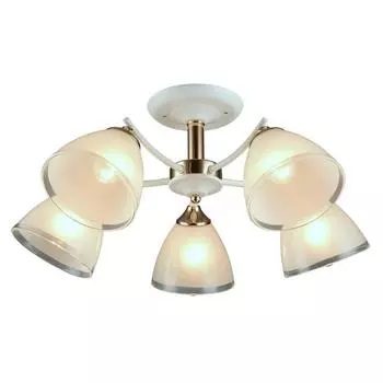 Люстра MD.1092-5-S WH+FGD, 5x60Вт E27, цвет белый, золото