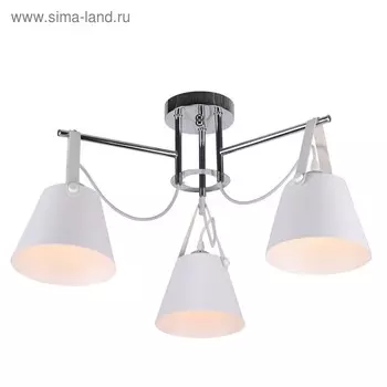 Люстра MD.1190-3-S CH+WH, 3x60Вт Е27, цвет хром