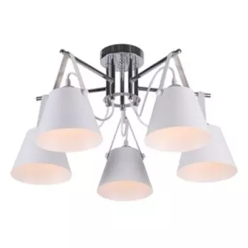 Люстра MD.1190-5-S CH+WH, 5x60Вт Е27, цвет хром