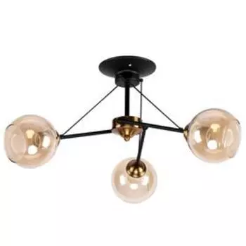 Люстра MD.2840-3-S BK+CP, 3x60Вт E27, цвет чёрный