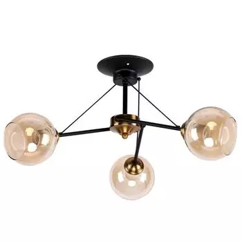 Люстра MD.2840-3-S BK+CP, 3x60Вт E27, цвет чёрный