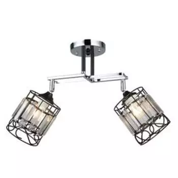 Люстра MD.3372-2-S CH+BK, 2x60Вт E27, цвет хром