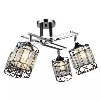 Люстра MD.3372-4-S CH+BK, 4x60Вт E27, цвет хром