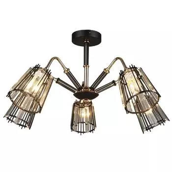 Люстра MD.4050-3-S BK+FGD, 3x60Вт E27, цвет чёрный