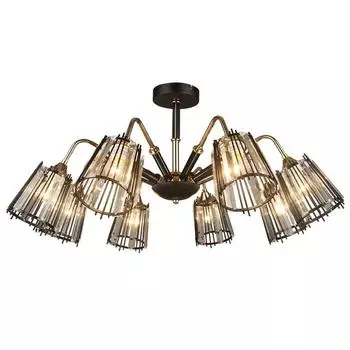 Люстра MD.4050-8-S BK+FGD, 8x60Вт E27, цвет чёрный