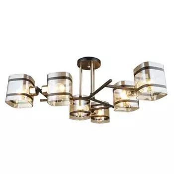 Люстра MD.4060-6-S BK+FGD, 6x60Вт E27, цвет золото