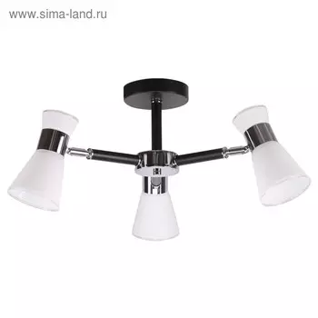 Люстра MD.6559-3-S CH+BK, 3x60Вт Е14, цвет чёрный, хром