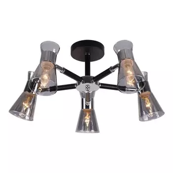 Люстра MD.6559-5-S CH+BK, 5x60Вт Е14, цвет чёрный, хром