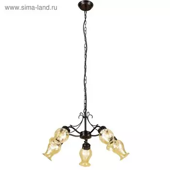 Люстра «Метафора», 5x60Вт E14, кофе 48x48x28 см