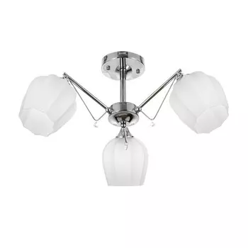 Светильник потолочный BayerLux «Миранда», люстра 3хЕ27, 40 Вт, хром, 59х59х26 см