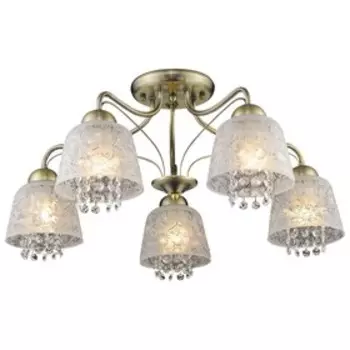 Люстра "Мирелла" 5x60Вт E27 бронза, белый 65x65x30см