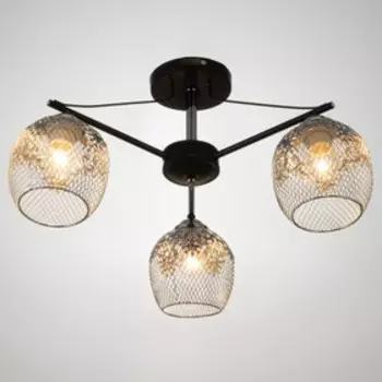 Люстра "Мирра" 3x60Вт E27 черный 56х56х30 см.