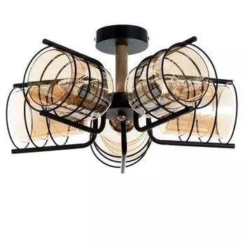 Светильник потолочный BayerLux «Моана», люстра 5хЕ27, 40 Вт, чёрный 43х14х21 см